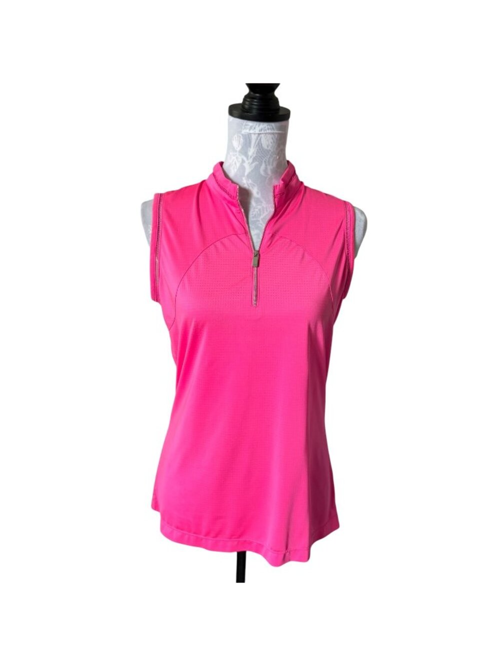 TAIL Womens Activewear Golf Top Sleeveless Shirt Hot Pink Medium